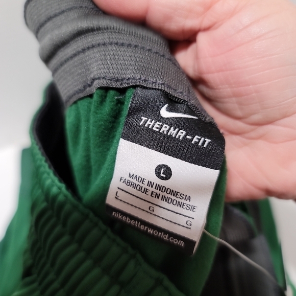 NWT Nike Therma-fit Womens Elite Stripe Basketball Pants Green White Large - Picture 4 of 4